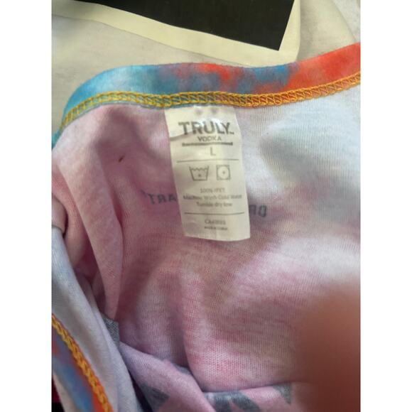 NWOT Truly Vodka Women's Tie Dye Romper Tank Style Drawstring Waist Size Large - Picture 4 of 5